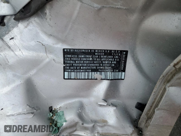 2016 Volkswagen GTI Autobahn z VIN 3VW547AU0GM031466, wystawiony jako Copart lot #47999525 z przebiegiem Nie podano mil oraz Szkoda całkowita • Salvage title. Historia ofert i sprzedaży dostępna na DreamBid. Obrazek 14.