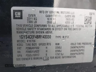 2011 Cadillac Escalade Premium z VIN 1GYS4CEF4BR143330, wystawiony jako IAAI lot #42305822 z przebiegiem 282 752 mil mil oraz . Historia ofert i sprzedaży dostępna na DreamBid. Obrazek 9.