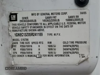 2005 Chevrolet Tahoe Police z VIN 1GNEC13Z05R241189, wystawiony jako Copart lot #67587124 z przebiegiem Nie podano mil oraz Szkody całkowita. Historia ofert i sprzedaży dostępna na DreamBid. Obrazek 15.