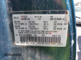 1997 Dodge 1500 z VIN 3B7HF13Z1VG800682, wystawiony jako IAAI lot #42527964 z przebiegiem 180 888 mil mil oraz . Historia ofert i sprzedaży dostępna na DreamBid. Obrazek 9.