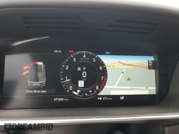 2018 Land Rover Range Rover Sport HSE with VIN SALWR2RV8JA807770, listed as a Copart auction lot 45088064 with 77,209 mi miles and Salvage Title. Bid and sale history available at carsss.com. Image 9.