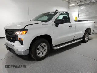 2024 Chevrolet Silverado 1500 Work Truck with VIN 3GCNAAED1RG325964, listed as a Copart auction lot 55850265 with 12,573 mi miles and Salvage Title. Bid and sale history available at DreamBid. Image 1.