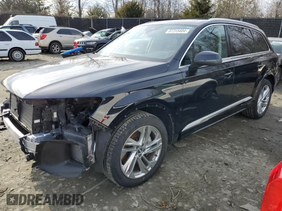 2020 Audi Q7 Premium Plus with VIN WA1LXAF70LD004740, listed as a Copart auction lot 87315404 with 55,158 mi miles and Salvage Title. Bid and sale history available at carsss.com. Image 1.