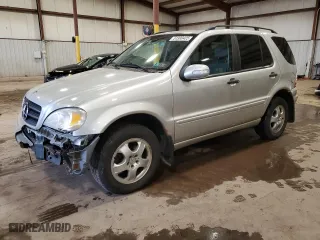 2002 Mercedes-Benz M-Class with VIN 4JGAB54E22A309625, listed as a Copart auction lot 51300405 with 90,227 mi miles and Salvage Title. Bid and sale history available at carsss.com. Image 1.