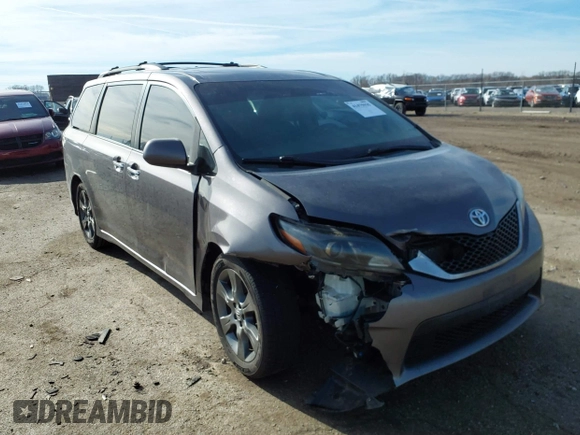 2015 Toyota Sienna SE with VIN 5TDXK3DC8FS633124, listed as a IAAI auction lot 41475935 with 182,921 mi miles and . Bid and sale history available at DreamBid. Image 1.