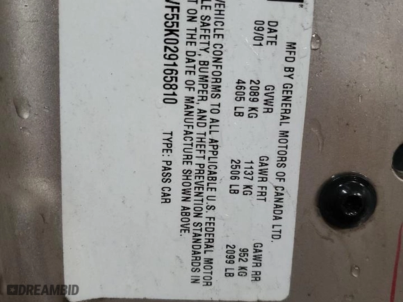 2002 Chevrolet Impala with VIN 2G1WF55K029165810, listed as a Copart auction lot 78862494 with 249,428 mi miles and Salvage Title. Bid and sale history available at carsss.com. Image 13.