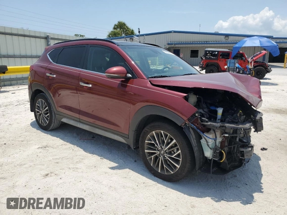 2020 Hyundai Tucson Ultimate with VIN KM8J33AL8LU255297, listed as a Copart auction lot 57550635 with Not provided miles and Salvage title. Bid and sale history available at DreamBid. Image 4.