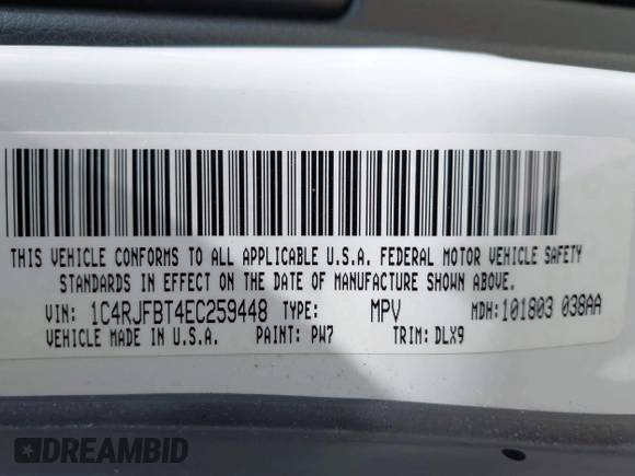 2014 Jeep Grand Cherokee Limited with VIN 1C4RJFBT4EC259448, listed as a IAAI auction lot 42285739 with 129,120 mi miles and . Bid and sale history available at DreamBid. Image 9.