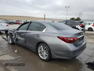 2020 Infiniti Q50 Luxe with VIN JN1EV7AR3LM255979, listed as a Copart auction lot 47680775 with 61,340 mi miles and Salvage title. Bid and sale history available at DreamBid. Image 2.