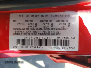 2014 Mazda Mazda6 i Touring with VIN JM1GJ1V66E1147617, listed as a IAAI auction lot 42154697 with 218,802 mi miles. Bid and sale history available at carsss.com. Image 9.