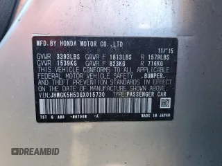 2016 Honda Fit LX with VIN JHMGK5H53GX015730, listed as a Copart auction lot 48436435 with 107,459 mi miles and Salvage Title. Bid and sale history available at carsss.com. Image 12.