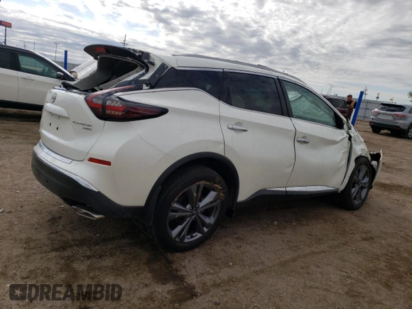 2024 Nissan Murano Platinum z VIN 5N1AZ2DS4RC110512, wystawiony jako Copart lot #53001344 z przebiegiem 515 mil mil oraz Szkoda całkowita • Salvage title. Historia ofert i sprzedaży dostępna na DreamBid. Obrazek 3.