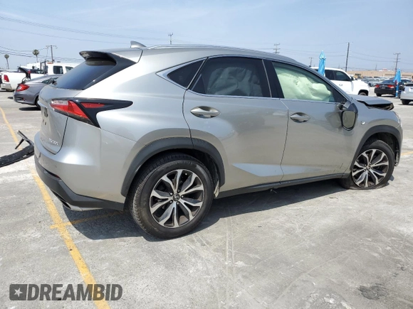 2017 Lexus NX 200t with VIN JTJYARBZ9H2068701, listed as a Copart auction lot 60576355 with 103,327 mi miles and Salvage title. Bid and sale history available at DreamBid. Image 3.
