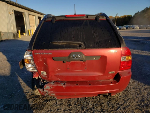 2005 Kia Sportage LX with VIN KNDJE723X57054667, listed as a Copart auction lot 77134794 with 159,748 mi miles and Salvage Title. Bid and sale history available at carsss.com. Image 6.