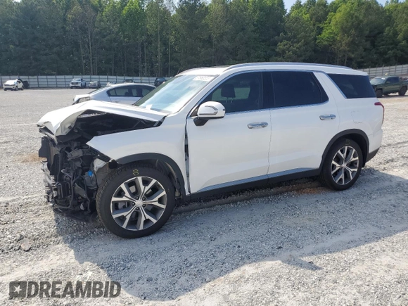 2022 Hyundai Palisade SEL with VIN KM8R4DHE1NU455583, listed as a Copart auction lot 57660355 with 43,705 mi miles and Salvage title. Bid and sale history available at DreamBid. Image 1.