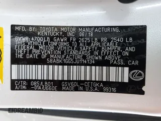 2018 Lexus ES with VIN 58ABK1GG5JU114134, listed as a Copart auction lot 42327185 with 95,299 mi miles and Salvage Title. Bid and sale history available at carsss.com. Image 12.