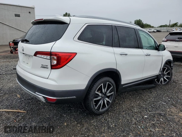 2021 Honda Pilot Elite with VIN 5FNYF6H01MB057789, listed as a Copart auction lot 58543815 with 60,602 mi miles and Salvage title. Bid and sale history available at DreamBid. Image 3.