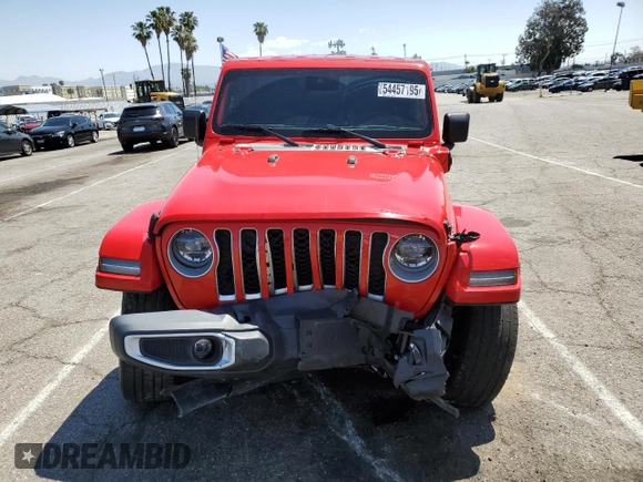 2021 Jeep Wrangler Unlimited Sahara with VIN 1C4JJXP64MW766076, listed as a Copart auction lot 54457195 with 92,421 mi miles and Salvage title. Bid and sale history available at DreamBid. Image 5.
