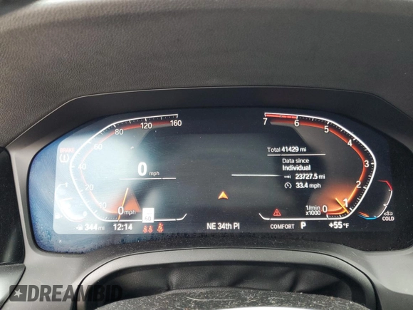 2021 BMW 4 Series 430i with VIN WBA53AP01MCF36632, listed as a Copart auction lot 88293765 with 41,429 mi miles and Salvage Title. Bid and sale history available at DreamBid. Image 9.