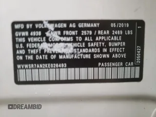 2019 Volkswagen Arteon SEL R-Line с VIN WVWSR7AN2KE026493, выставлен на аукционе Copart как лот 57613183 с пробегом 53 277 миль миль и . История ставок и продаж доступна на DreamBid. Изображение 14.