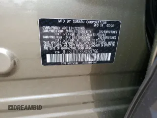 2025 Subaru Forester Touring with VIN JF2SLDTC3SH460756, listed as a Copart auction lot 58800695 with 1,185 mi miles and Salvage title. Bid and sale history available at DreamBid. Image 13.