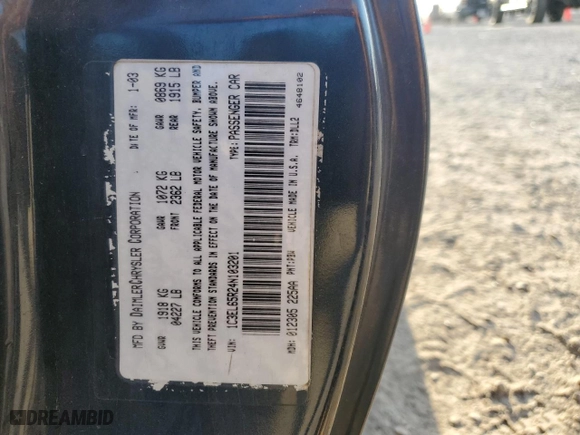 2004 Chrysler Sebring Limited with VIN 1C3EL65R24N103201, listed as a Copart auction lot 75028724 with 0 mi miles and Salvage Title. Bid and sale history available at carsss.com. Image 12.