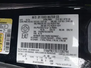2016 Ford Mustang GT with VIN 1FA6P8CF2G5330794, listed as a IAAI auction lot 41476766 with 19,830 mi miles. Bid and sale history available at carsss.com. Image 9.
