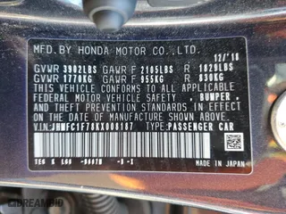 2019 Honda Civic Sedan EX-L with VIN JHMFC1F78KX008187, listed as a Copart auction lot 49917555 with 100,553 mi miles and Salvage Title. Bid and sale history available at carsss.com. Image 12.