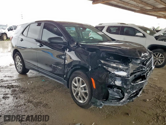 2024 Chevrolet Equinox LS with VIN 3GNAXHEG0RL366097, listed as a Copart auction lot 61048045 with 22,968 mi miles and Salvage title. Bid and sale history available at DreamBid. Image 4.