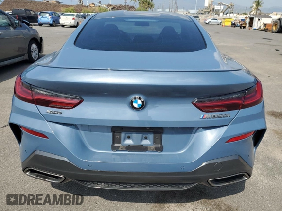 2019 BMW 8 Series M850i xDrive with VIN WBABC4C54KBU95807, listed as a Copart auction lot 45245555 with 33,201 mi miles and Salvage Title. Bid and sale history available at carsss.com. Image 6.