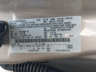 2018 Ford Focus Titanium с VIN 1FADP3J27JL279628, выставлен на аукционе IAAI как лот 42139356 с пробегом 108 007 миль миль и . История ставок и продаж доступна на DreamBid. Изображение 9.