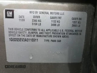 2010 Cadillac CTS Premium with VIN 1G6DS5EV3A0116911, listed as a Copart auction lot 57394905 with 126,084 mi miles and Salvage title. Bid and sale history available at DreamBid. Image 12.