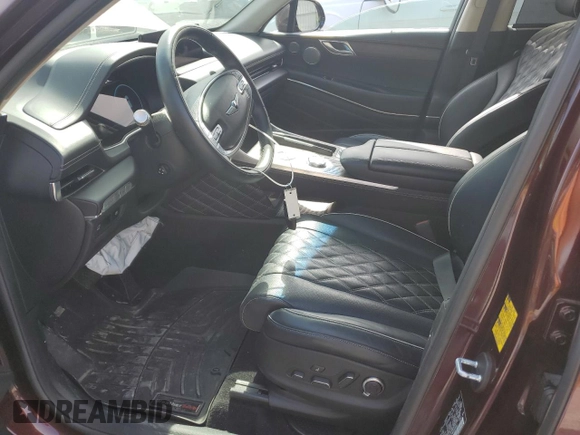 2021 Genesis GV80 with VIN KMUHCESC3MU054662, listed as a Copart auction lot 57235645 with 64,318 mi miles and Salvage title. Bid and sale history available at DreamBid. Image 7.