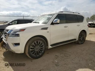 2021 Nissan Armada Platinum z VIN JN8AY2DA2M9374773, wystawiony jako Copart lot #76401994 z przebiegiem 39 049 mil mil oraz Szkoda całkowita • Salvage title. Historia ofert i sprzedaży dostępna na DreamBid. Obrazek 1.