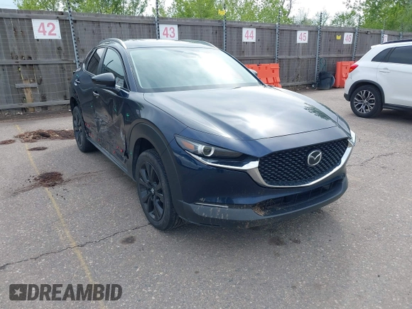 2024 Mazda CX-30 S Select Sport with VIN 3MVDMBBM3RM655084, listed as a IAAI auction lot 42213293 with 27,187 mi miles and . Bid and sale history available at carsss.com. Image 1.