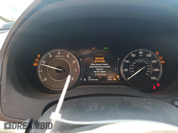 2020 Acura RDX with VIN 5J8TC2H3XLL017116, listed as a Copart auction lot 65413555 with 74,765 mi miles and Salvage title. Bid and sale history available at DreamBid. Image 9.