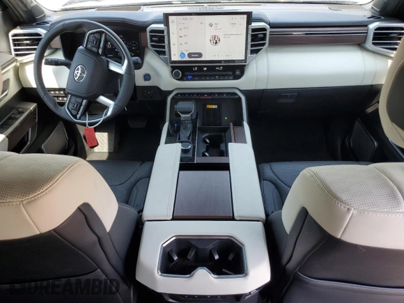 2023 Toyota Tundra Capstone Hybrid with VIN 5TFVC5DBXPX033319, listed as a Copart auction lot 73779344 with 9,723 mi miles and Salvage title. Bid and sale history available at DreamBid. Image 8.