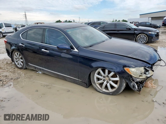 2007 Lexus LS 460 with VIN JTHBL46F175051764, listed as a Copart auction lot 58608215 with 178,084 mi miles and Salvage title. Bid and sale history available at DreamBid. Image 4.