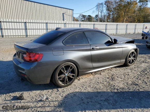 2016 BMW 2 Series M235i with VIN WBA1J7C58GV360595, listed as a Copart auction lot 83293034 with 0 mi miles and Salvage Title. Bid and sale history available at carsss.com. Image 3.