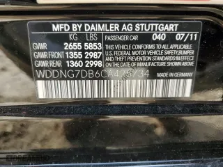2012 Mercedes-Benz S-Class S 550 with VIN WDDNG7DB6CA425734, listed as a Copart auction lot 44753235 with 95,788 mi miles and Non Repairable. Bid and sale history available at carsss.com. Image 14.