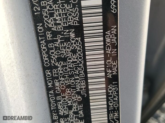 2010 Lexus HS 250h with VIN JTHBB1BA5A2020554, listed as a Copart auction lot 49642045 with 143,210 mi miles and Salvage Title. Bid and sale history available at carsss.com. Image 12.