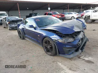 2018 Ford Mustang GT with VIN 1FA6P8CF8J5105884, listed as a IAAI auction lot 41615394 with 53,160 mi miles. Bid and sale history available at carsss.com. Image 1.