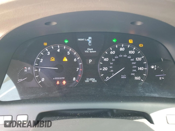 2007 Lexus LS 460 с VIN JTHBL46F475012487, выставлен на аукционе Copart как лот 57308615 с пробегом 214 956 миль миль и Списание • Salvage title. История ставок и продаж доступна на DreamBid. Изображение 9.