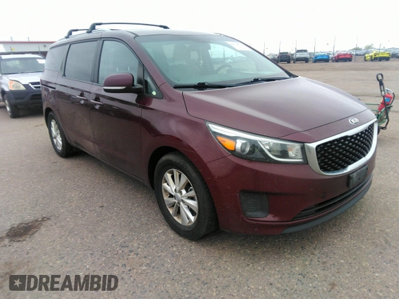 2016 Kia Sedona LX with VIN KNDMB5C18G6161281, listed as a IAAI auction lot 42134710 with 175,777 mi miles. Bid and sale history available at carsss.com. Image 1.