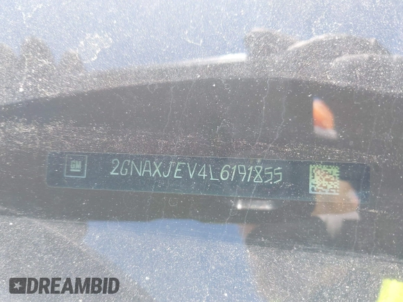2020 Chevrolet Equinox LT with VIN 2GNAXJEV4L6191855, listed as a IAAI auction lot 42115036 with 131,489 mi miles and . Bid and sale history available at DreamBid. Image 17.