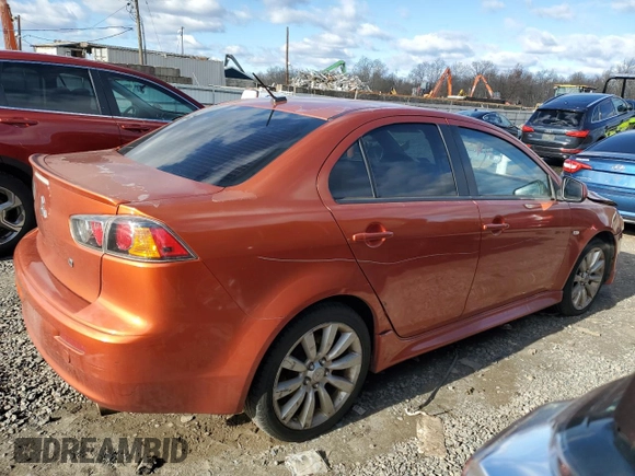 2011 Mitsubishi Lancer GTS with VIN JA32U8FW6BU011215, listed as a Copart auction lot 86357004 with 128,577 mi miles and Salvage Title. Bid and sale history available at carsss.com. Image 3.