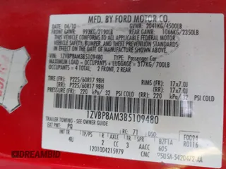 2011 Ford Mustang V6 with VIN 1ZVBP8AM3B5109480, listed as a IAAI auction lot 41783531 with 211,866 mi miles and . Bid and sale history available at DreamBid. Image 9.