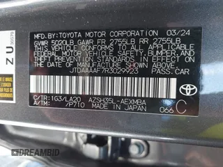 2024 Toyota Crown XLE with VIN JTDAAAAF7R3029923, listed as a IAAI auction lot 41497015 with 20,673 mi miles. Bid and sale history available at carsss.com. Image 9.