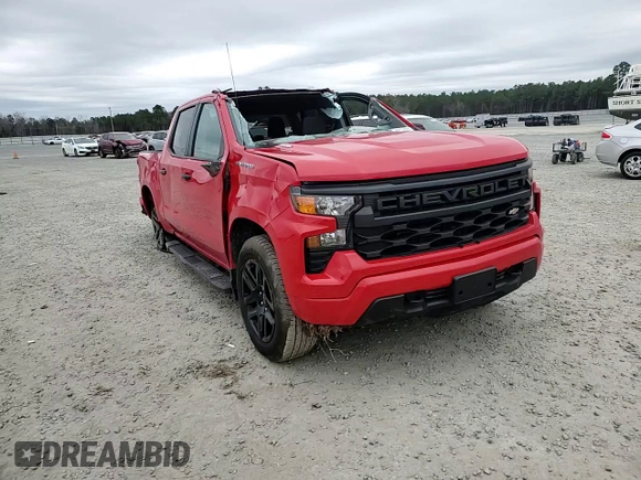 2024 Chevrolet Silverado 1500 Custom with VIN 1GCPABEK9RZ386105, listed as a Copart auction lot 45784925 with 6,080 mi miles and Salvage Title. Bid and sale history available at DreamBid. Image 10.