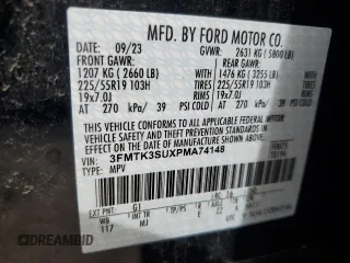 2023 Ford Mustang Mach-E Premium with VIN 3FMTK3SUXPMA74148, listed as a Copart auction lot 54856295 with 5,469 mi miles and Salvage Title. Bid and sale history available at DreamBid. Image 13.